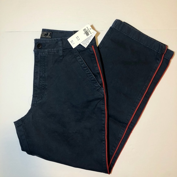 A&F High Rise navy pants 28/6 ankle straight - Picture 2 of 11